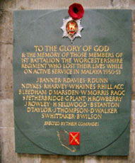 Worcester Cathedral Malaya Memorial